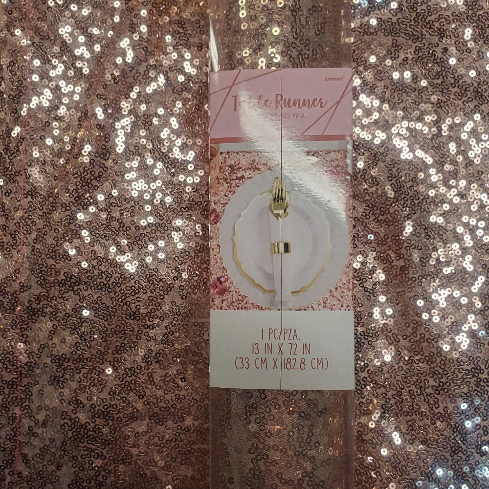 COPY - Nib rose gold sequin  table runners 13x72 8 each or $30 for all 4